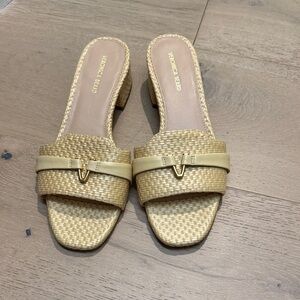 Veronica Beard Tan Woven Sandal